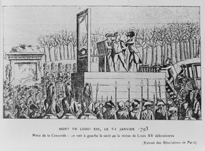 1793年1月21日の革命広場におけるルイ16世の処刑c。 1793 作： Unbekannt