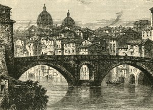 ファブリシャン橋、ローマ、1890年。 作： Unbekannt