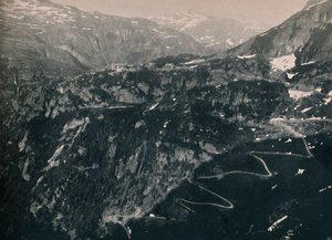 1914年にヴァトネハルセンに向かっているフラーム渓谷。 作： Unbekannt