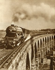 フライングスコッツマン... 1927年7月11日、1935年、キングスクロスとニューカッスルの間をノンストップで走ります。 作： Unbekannt