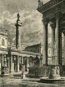 フォーラムとトラヤヌス復興の柱、1890年。