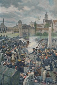 1813年、1896年、フランス軍がライプシクを去る。 作： Unbekannt