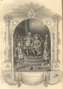 フランスのフリーメーソン式典、1844年 作： Unbekannt