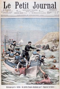 フランスのリノア級巡洋艦ガリラヤ、フランスの船員を救う、1903年 作： Unbekannt
