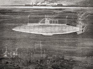 1900年に進水したフランス海軍の潜水艦「ギュスターヴ・ゼーデ」。 作： Unbekannt