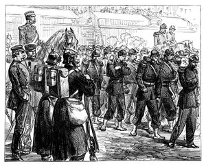 メッツを去るフランス軍、c1870 作： Unbekannt