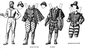 英国の衣装のギャラリー：16世紀後半に着用されたドレス、c1934 作： Unbekannt