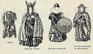 英国衣装のギャラリー：デンマークのドレスとその後のアングロサクソン人、c1934 作： Unbekannt