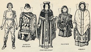 英国衣装のギャラリー：デンマークのドレスとその後のアングロサクソン人、c1934 作： Unbekannt