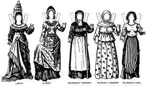 英国衣装のギャラリー：リチャード3世の治世で着用されたドレス、c1934 作： Unbekannt