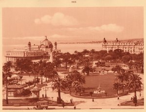 カジノから見た庭園、ニース、1930年。