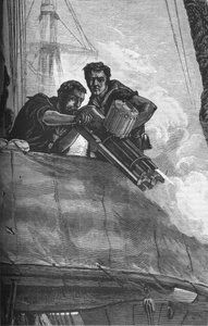 イギリス海軍、c1880で使用されているガトリングガン 作： Unbekannt