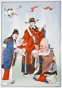 幸福、仕事、長寿の神々、1922 年 作： Unbekannt