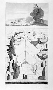 ギザの大スフィンクス、メンフィスのピラミッドの入り口、c1808 作： Unbekannt