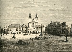 大広場、プラハ、1890年。 作： Unbekannt