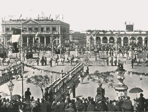 祭日の大広場、モンテビデオ、ウルグアイ、1895年。 作： Unbekannt