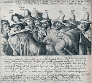 火薬の陰謀の共謀者とその召使い、1605年、1901年 作： Unbekannt