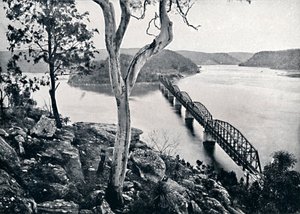 ホークスベリー川と橋、c1900。 作： Unbekannt