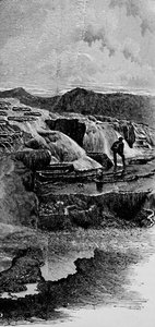 1883年、ガーディナーズリバー近くの温泉 作： Unbekannt
