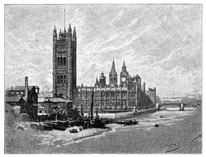 国会議事堂、ロンドン、1900 作： Unbekannt