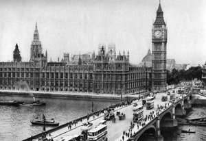 国会議事堂とウェストミンスターブリッジ、ロンドン、1926-1927 作： Unbekannt