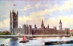 ランベス宮殿、ウェストミンスター、ロンドン、c1905から国会議事堂 作： Unbekannt
