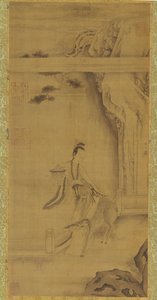 18 世紀、清王朝の鹿が描かれた不滅の馬姑。 作： Unbekannt