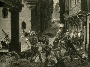セントバーソロミューの虐殺、1572年、1890年。 作： Unbekannt
