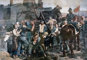 カーモーの鉱夫ストライキ、1892 作： Unbekannt
