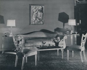モダンリビングルーム、1942年。 作： Unbekannt