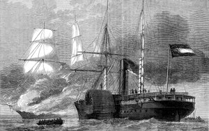 ナッシュビルが連邦商人を破壊した、南北戦争、1861-1862 c1880 作： Unbekannt