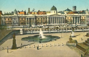 ナショナルギャラリーとトラファルガースクエア、ロンドン、c1910。 作： Unbekannt