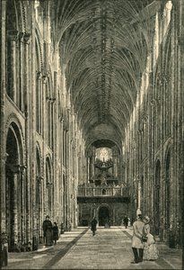 身廊、ノーリッチ大聖堂、1898年。 作： Unbekannt