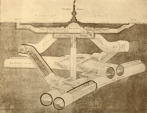 新しいピカデリーサーカスの地下鉄駅、1930年。 作： Unbekannt
