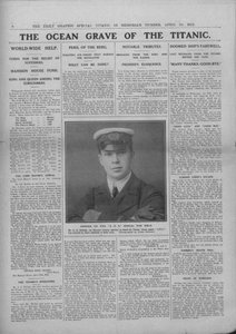 タイタニック号の海の墓とジャックフィリップスの写真、1912年4月20日。 作： Unbekannt