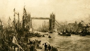 タワーブリッジのオープニングセレモニー、c1894。 作： Unbekannt