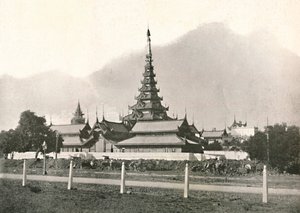 宮殿、マンダレー、1900年。 作： Unbekannt