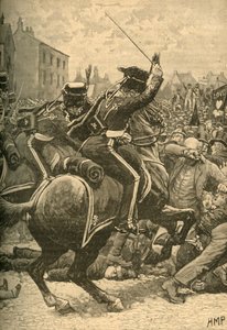 ピータールー虐殺：人々を告発する騎兵、マンチェスター、1819年c1890。 作： Unbekannt