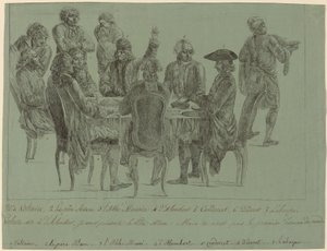 哲学者の食事、1772 年以降。 作： Unbekannt