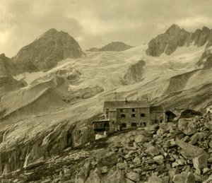プラウエナーヒュッテと氷河、ツィラーグルント、チロル、オーストリア、c1935。 作： Unbekannt