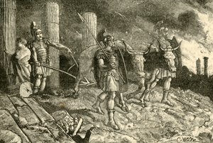 カルタゴの遺跡で耕作されたプラウ、1890年。 作： Unbekannt