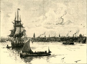 リバプールの港、1898年。 作： Unbekannt
