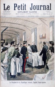 共和国大統領、フェリックスフォール、1895年パリのサンアントワーヌ病院を訪問 作： Unbekannt