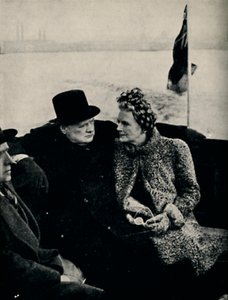 首相はロンドンのドック、c1940、1945年を訪問します。 作： Unbekannt