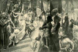 1901年、カルカッタでインドのスター勲章を授与するウェールズの王子。 作： Unbekannt