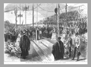 プリンスオブウェールズ、レディングの新しい文法学校で主役を務める、1870年