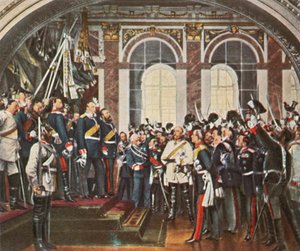 1936年1871年1月18日、ベルサイユでのドイツ帝国宣言。 作： Unbekannt