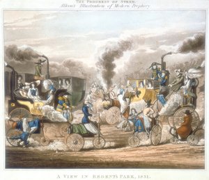 スチームの進歩。リージェンツパークの眺め、1831年、1828年 作： Unbekannt