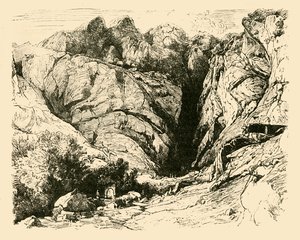 ガリアの反発のデルファイシーンの峡谷。1890年。 作： Unbekannt