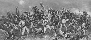 エジプトでのアラビパシャの反乱、1882年：カサシンの戦いでの突撃、1901年。 作： Unbekannt